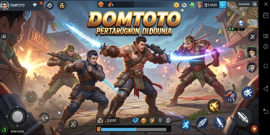 Tampilan gameplay yang mendebarkan dalam <strong>DOMTOTO</strong> Battle Royale.