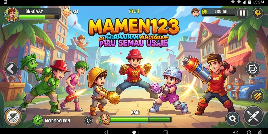 Tampilan gameplay menarik dari MAMEN123 yang penuh warna.