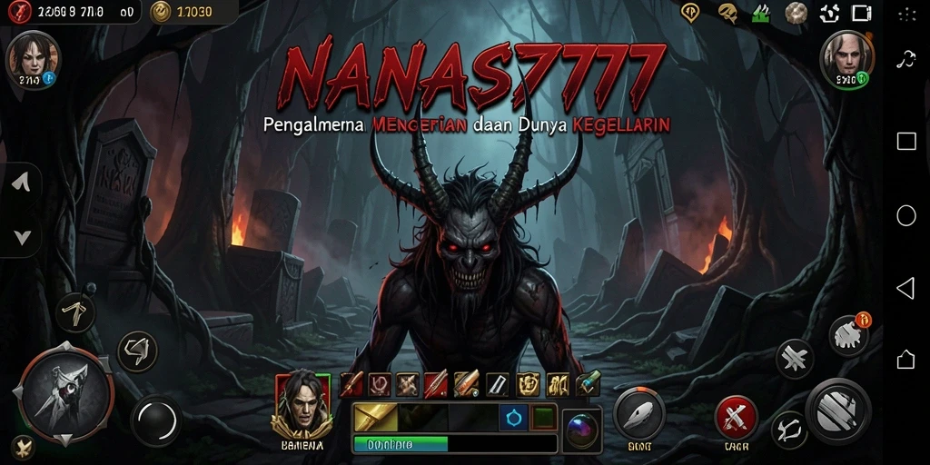Screenshot gameplay NANAS777 menunjukkan suasana kegelapan yang mencekam.