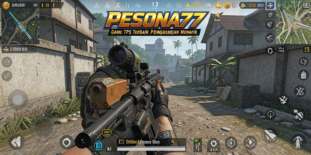 Screenshot menunjukkan gameplay seru PESONA77 dengan latar belakang visual memukau.